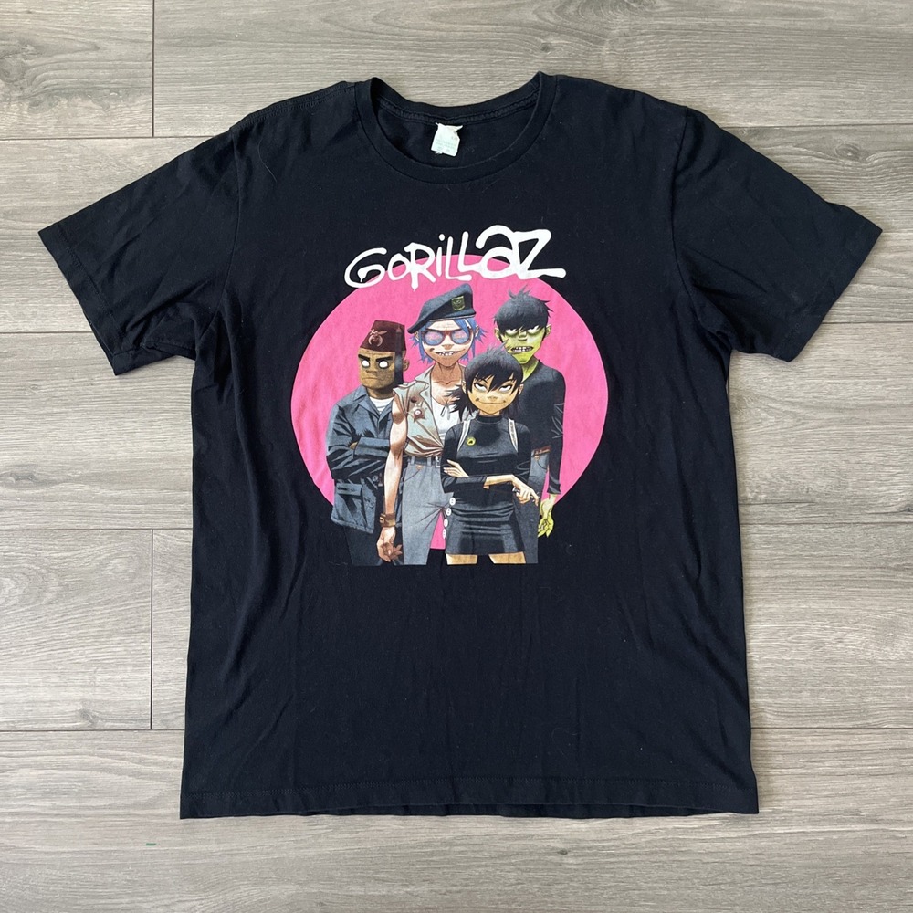 Gorillaz Mens L T Shirt Black Short Sleeve